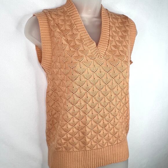 Vintage Soft As A Lamb Peach Knit Sweater Vest Medium - Picture 4 of 7